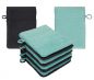 Preview: Betz 10 Stück Waschhandschuhe PREMIUM 100% Baumwolle Waschlappen Set 16x21 cm Farbe graphit - ocean