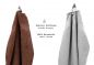 Preview: 10er Pack Gästehandtücher "Premium" Farbe: Nuss & Silber-Grau, Größe: 30x50 cm