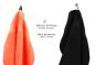 Preview: Betz 10 Stück Gästehandtücher PREMIUM 100%Baumwolle Gästetuch-Set 30x50 cm Farbe orange und schwarz