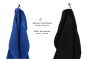 Preview: Betz 10 Stück Gästehandtücher PREMIUM 100%Baumwolle Gästetuch-Set 30x50 cm Farbe royalblau und schwarz