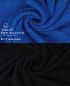 Preview: 10er Pack Gästehandtücher "Premium" Farbe: Royal-Blau & Schwarz, Größe: 30x50 cm