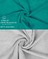 Preview: Betz 10 Toallas para invitados PREMIUM 100% algodón 30x50cm en esmeralda y gris plata