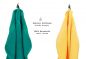 Preview: Betz 10 Stück Gästehandtücher PREMIUM 100%Baumwolle Gästetuch-Set 30x50 cm Farbe smaragdgrün und gelb
