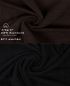 Preview: Betz 10 Stück Waschhandschuhe PREMIUM 100% Baumwolle Waschlappen Set 16x21 cm Farbe dunkelbraun und schwarz