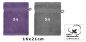 Preview: Betz 10 Stück Waschhandschuhe PREMIUM 100% Baumwolle Waschlappen Set 16x21 cm Farbe lila und anthrazit