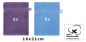Preview: Betz 10 Stück Waschhandschuhe PREMIUM 100% Baumwolle Waschlappen Set 16x21 cm Farbe lila und hellblau