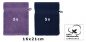Preview: Betz Set di 10 guanti da bagno Premium misure 16 x 21 cm 100% cotone lilla e blu scuro