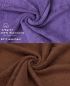 Preview: Betz 10 Piece Wash Mitt Set PREMIUM 100% Cotton  Size:16x21cm  Colour: purple & hazel