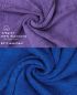Preview: Betz 10 Stück Waschhandschuhe PREMIUM 100% Baumwolle Waschlappen Set 16x21 cm Farbe lila und royalblau