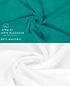 Preview: Betz 10 Stück Waschhandschuhe PREMIUM 100% Baumwolle Waschlappen Set 16x21 cm Farbe smaragdgrün und weiß