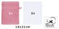 Preview: Lot de 10 gants de toilette "Premium" vieux rose et blanc, taille: 16x21 cm