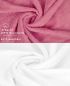 Preview: Betz 10 Piece Wash Mitt Set PREMIUM 100% Cotton 10 Wash Mitts Colour: old rose & white