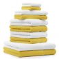 Preview: Betz Juego de 10 toallas CLASSIC 100% algodón 2 toallas de baño 4 toallas de lavabo 2 toallas de tocador 2 toallas faciales amarillo y blanco