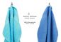 Preview: Betz 10-tlg. Handtuch-Set CLASSIC 100%Baumwolle 2 Duschtücher 4 Handtücher 2 Gästetücher 2 Seiftücher Farbe türkis und hellblau