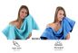 Preview: Betz 10-tlg. Handtuch-Set CLASSIC 100%Baumwolle 2 Duschtücher 4 Handtücher 2 Gästetücher 2 Seiftücher Farbe türkis und hellblau