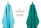 Preview: Betz Set di 10 asciugamani Classic-Premium 2 lavette 2 asciugamani per ospiti 4 asciugamani 2 asciugamani da doccia 100 % cotone colore turchese e verde smeraldo