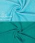 Preview: Betz 10-tlg. Handtuch-Set CLASSIC 100% Baumwolle 2 Duschtücher 4 Handtücher 2 Gästetücher 2 Seiftücher Farbe türkis und smaragdgrün