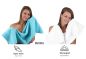 Preview: Betz Set di 10 asciugamani Classic-Premium 2 lavette 2 asciugamani per ospiti 4 asciugamani 2 asciugamani da doccia 100 % cotone colore turchese e bianco