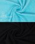 Preview: Betz 10-tlg. Handtuch-Set CLASSIC 100% Baumwolle 2 Duschtücher 4 Handtücher 2 Gästetücher 2 Seiftücher Farbe türkis und schwarz