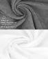 Preview: Betz 10-tlg. Handtuch-Set CLASSIC 100%Baumwolle 2 Duschtücher 4 Handtücher 2 Gästetücher 2 Seiftücher Farbe weiß und anthrazitgrau