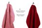 Preview: Betz Juego de 10 toallas CLASSIC 100% algodón 2 toallas de baño 4 toallas de lavabo 2 toallas de tocador 2 toallas faciales rosa y rojo oscuro