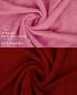 Preview: Betz Set di 10 asciugamani Classic-Premium 2 lavette 2 asciugamani per ospiti 4 asciugamani 2 asciugamani da doccia 100 % cotone colore rosa antico e rosso scuro