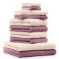 Preview: Betz Juego de 10 toallas CLASSIC 100% algodón 2 toallas de baño 4 toallas de lavabo 2 toallas de tocador 2 toallas faciales rosa y beige