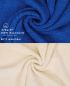 Preview: Betz Set di 10 asciugamani Premium 2 asciugamani da doccia 4 asciugamani 2 asciugamani per ospiti 2 guanti da bagno 100% cotone colore blu reale e beige