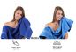 Preview: Betz 10-tlg. Handtuch-Set PREMIUM 100%Baumwolle 2 Duschtücher 4 Handtücher 2 Gästetücher 2 Waschhandschuhe Farbe Royal Blau & Hell Blau