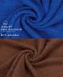 Preview: Betz Set di 10 asciugamani Premium 2 asciugamani da doccia 4 asciugamani 2 asciugamani per ospiti 2 guanti da bagno 100% cotone colore blu reale e marrone noce
