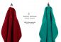 Preview: Betz 10-tlg. Handtuch-Set PREMIUM 100%Baumwolle 2 Duschtücher 4 Handtücher 2 Gästetücher 2 Waschhandschuhe Farbe Dunkel Rot & Smaragd Grün