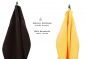 Preview: Betz 10 Piece Towel Set PREMIUM 100% Cotton 2 Wash Mitts 2 Guest Towels 4 Hand Towels 2 Bath Towels Colour: yellow & dark brown