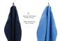 Preview: Betz 10-tlg. Handtuch-Set PREMIUM 100%Baumwolle 2 Duschtücher 4 Handtücher 2 Gästetücher 2 Waschhandschuhe Farbe Dunkel Blau & Hell Blau