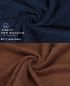 Preview: Betz 10-tlg. Handtuch-Set PREMIUM 100%Baumwolle 2 Duschtücher 4 Handtücher 2 Gästetücher 2 Waschhandschuhe Farbe Dunkel Blau & Nuss Braun