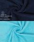 Preview: Betz Juego de 10 toallas PREMIUM 100% algodón en azul marino y turquesa