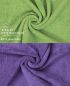 Preview: Betz 10 Piece Towel Set PREMIUM 100% Cotton 2 Wash Mitts 2 Guest Towels 4 Hand Towels 2 Bath Towels Colour: apple green & purple