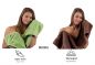 Preview: Betz PREMIUM Handtuch-Set - 10 teiliges Handtücher-Set -  2x Duschtücher - 4x Handtücher – 2x Gästetucher – 2x Waschhandschuhe Apfelgrün - Nussbraun