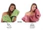 Preview: Betz 10 Piece Towel Set PREMIUM 100% Cotton 2 Wash Mitts 2 Guest Towels 4 Hand Towels 2 Bath Towels Colour: apple green & old rose