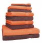 Preview: Betz Juego de 10 toallas PREMIUM 100% algodón en naranja y marrón nuez