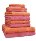 Preview: Betz 10-tlg. Handtuch-Set PREMIUM 100%Baumwolle 2 Duschtücher 4 Handtücher 2 Gästetücher 2 Waschhandschuhe Farbe Orange Terra & Altrosa