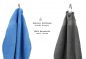 Preview: Betz 10-tlg. Handtuch-Set PREMIUM 100%Baumwolle 2 Duschtücher 4 Handtücher 2 Gästetücher 2 Waschhandschuhe Farbe Hell Blau & Anthrazit Grau