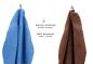 Preview: Betz Juego de 10 toallas PREMIUM 100% algodón en azul claro y marrón nuez