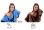 Preview: Betz Juego de 10 toallas PREMIUM 100% algodón en azul claro y marrón nuez