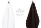 Preview: Betz 10 Stück Gästehandtücher PREMIUM 100%Baumwolle Gästetuch-Set 30x50 cm Farbe weiß und dunkelbraun