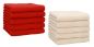 Preview: Set di 10 asciugamani per ospiti PREMIUM, colore: rosso e beige, misura:  30 x 50 cm