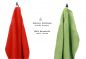 Preview: Betz 10 Stück Gästehandtücher PREMIUM 100%Baumwolle Gästetuch-Set 30x50 cm Farbe rot und apfelgrün