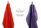 Preview: Set di 10 asciugamani per ospiti PREMIUM, colore: rosso e lilla, misura:  30 x 50 cm