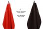 Preview: Set di 10 asciugamani per ospiti PREMIUM, colore: rosso e marrone scuro, misura:  30 x 50 cm