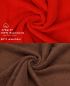 Preview: Betz 10 Stück Gästehandtücher PREMIUM 100%Baumwolle Gästetuch-Set 30x50 cm Farbe rot und nussbraun