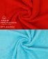 Preview: Betz 10 Toallas para invitados PREMIUM 100% algodón 30x50cm en rojo y turquesa
